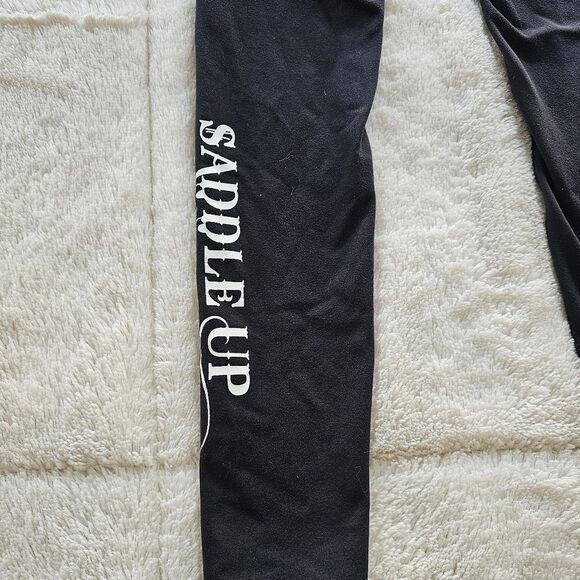 Black "Saddle Up" Leggings  Western Style Size Small. Excellent Condition. - Picture 4 of 6